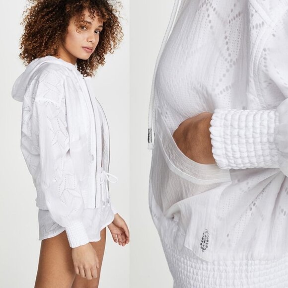 NWT Free‎ People White Salt Spray Jacket Retro Zip Size XS New With Tag Coat New - Picture 6 of 16